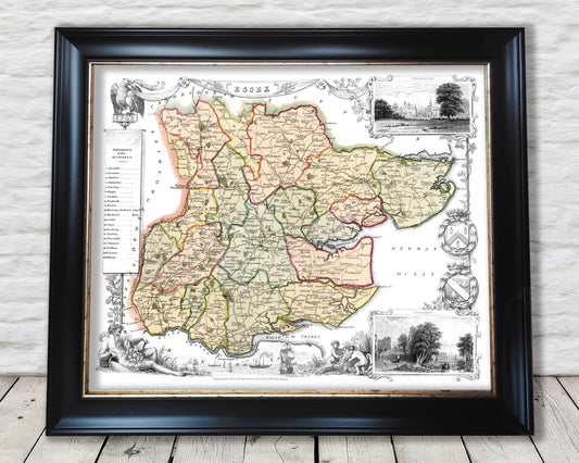 ESSEX 1837 - Reproduction vintage County Map by Thomas Moule