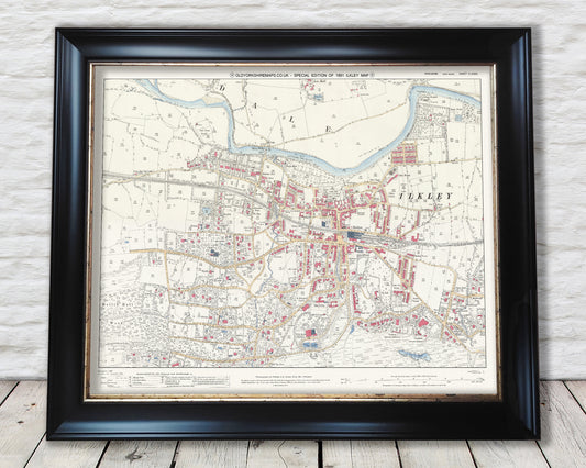 Old ILKLEY Map 1891 - Exclusive Special Edition