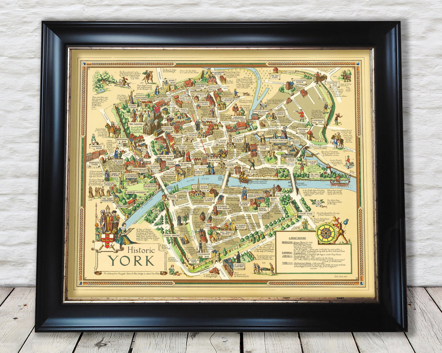 Fascinating Historic YORK Map, 1947 by Estra Clark