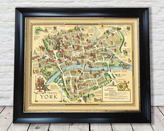 Fascinating Historic YORK Map, 1947 by Estra Clark