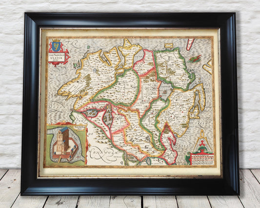 Old ULSTER Map by John Speed 1611 Antrim Armagh Cavan Down Tyrone