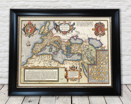 Stunning ROMAN EMPIRE Map by Abraham Ortelius 1603 Romani Imperii Imago