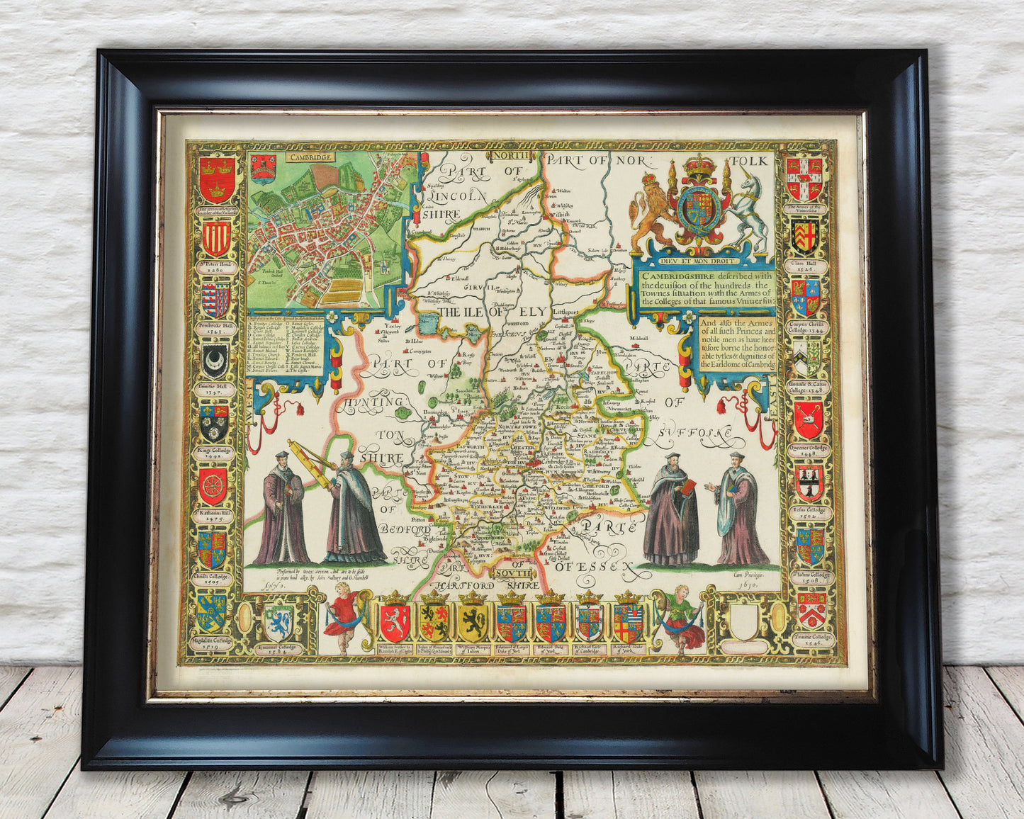 CAMBRIDGESHIRE Map Speed 1611 Cambridge Peterborough Ely Huntingdon