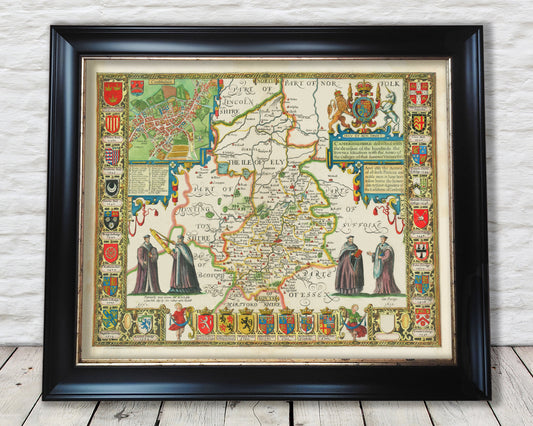 CAMBRIDGESHIRE Map Speed 1611 Cambridge Peterborough Ely Huntingdon