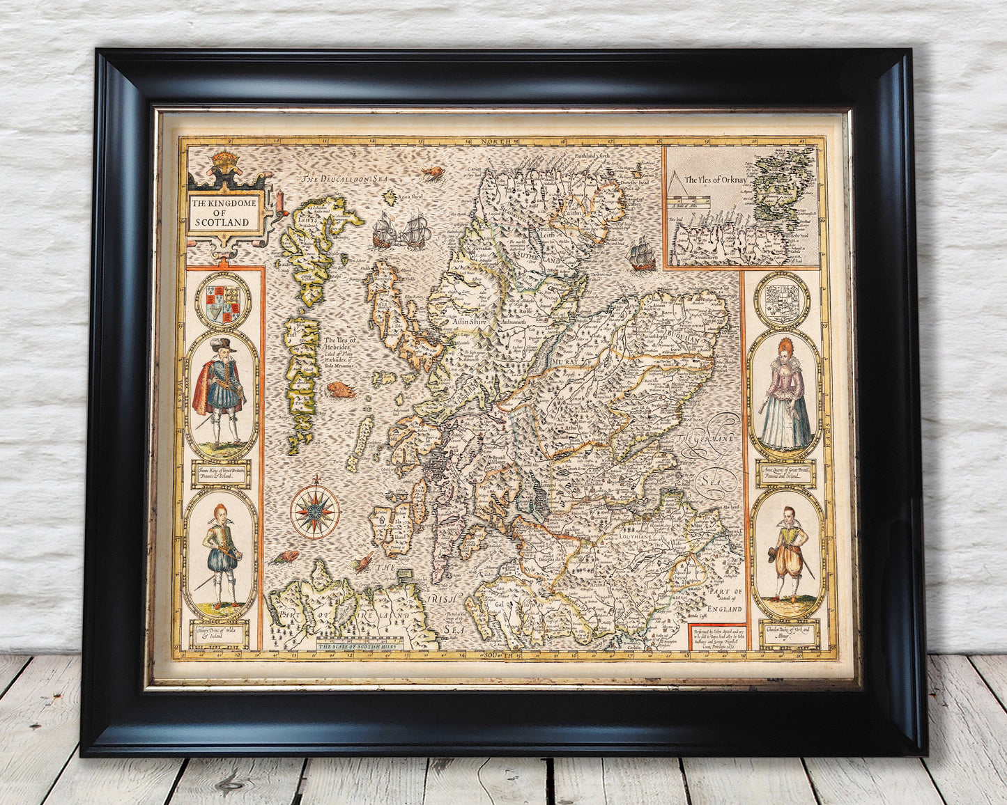 SCOTLAND Map John Speed 1611 Orkneys Shetlands Hebrides Highlands
