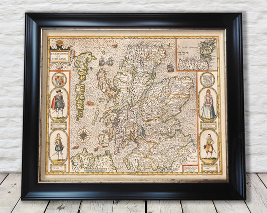 SCOTLAND Map John Speed 1611 Orkneys Shetlands Hebrides Highlands