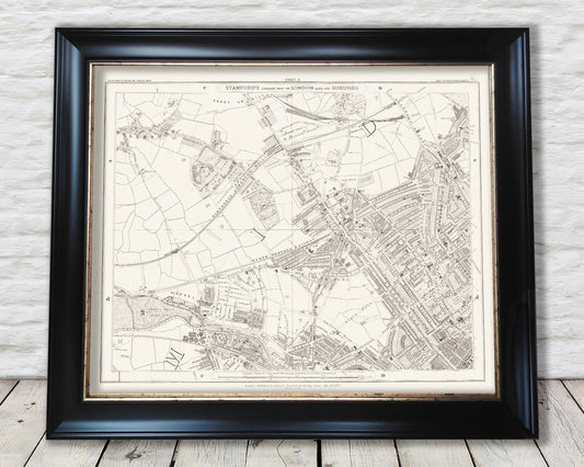 Old LONDON map 1877 Kilburn, St Johns Wood, Kensal Green Sheet 5