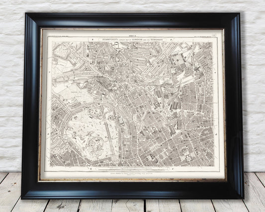 Old LONDON map 1877 Regents Park, Camden Town, Somers Town Sheet 6