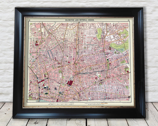 ISLINGTON Bethnal Green Stepney Map 1921 Bartholomew Sheet 24/25