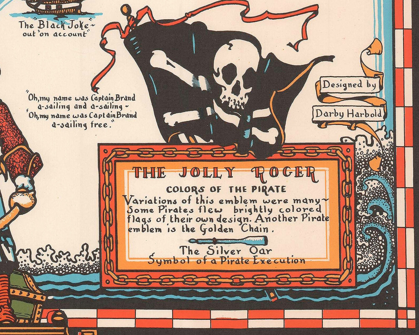 Map of famous PIRATES 1938 Darby Harbold - Blackbeard Morgan Lafitte