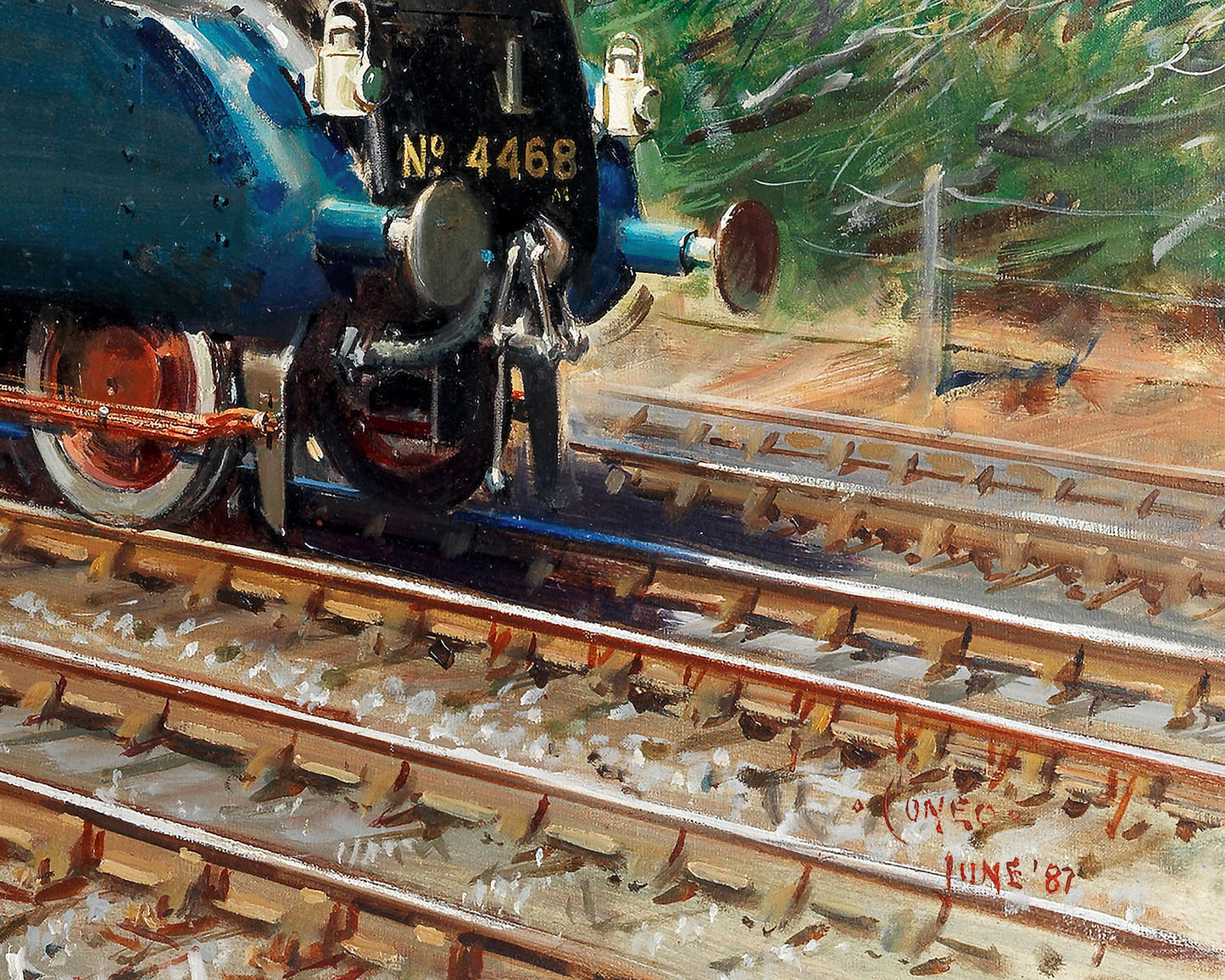 Superb LNER MALLARD speed record holder print - by Terence Cuneo