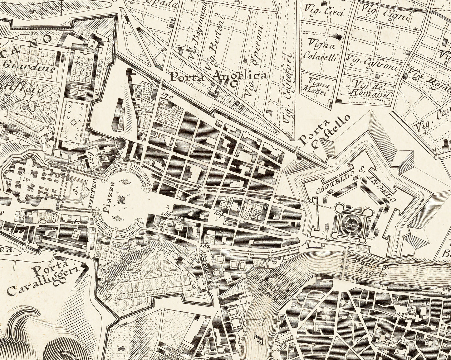 BEAUTIFUL Old Map of ROME 1748 Nolli & Piranesi