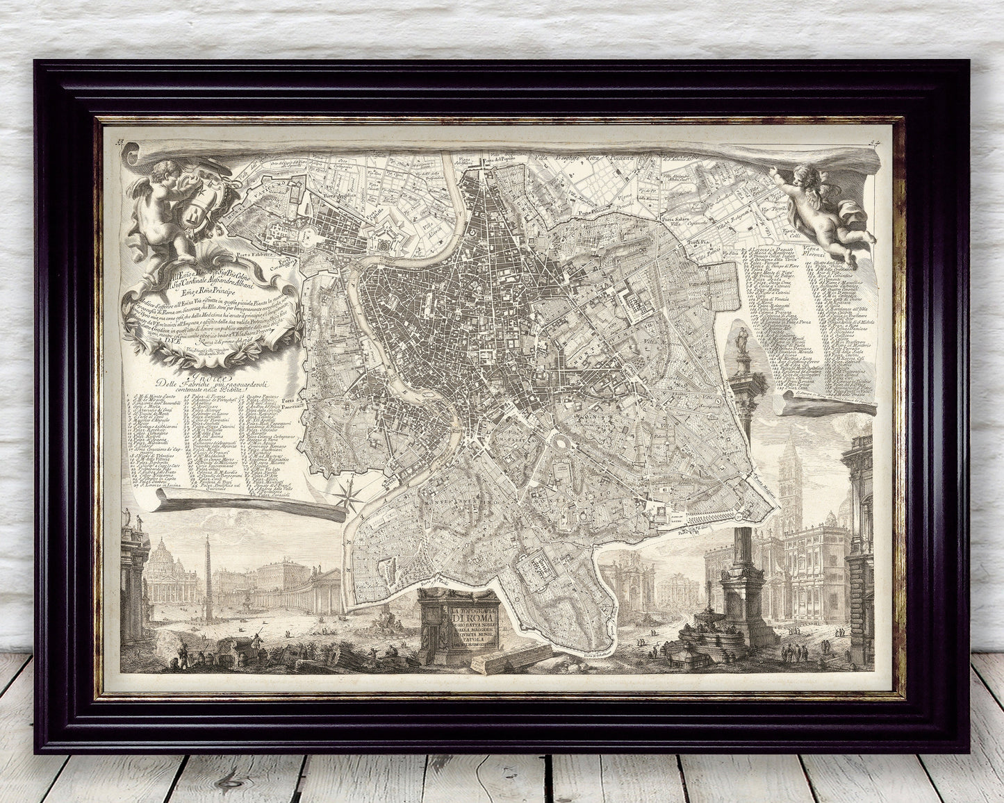BEAUTIFUL Old Map of ROME 1748 Nolli & Piranesi