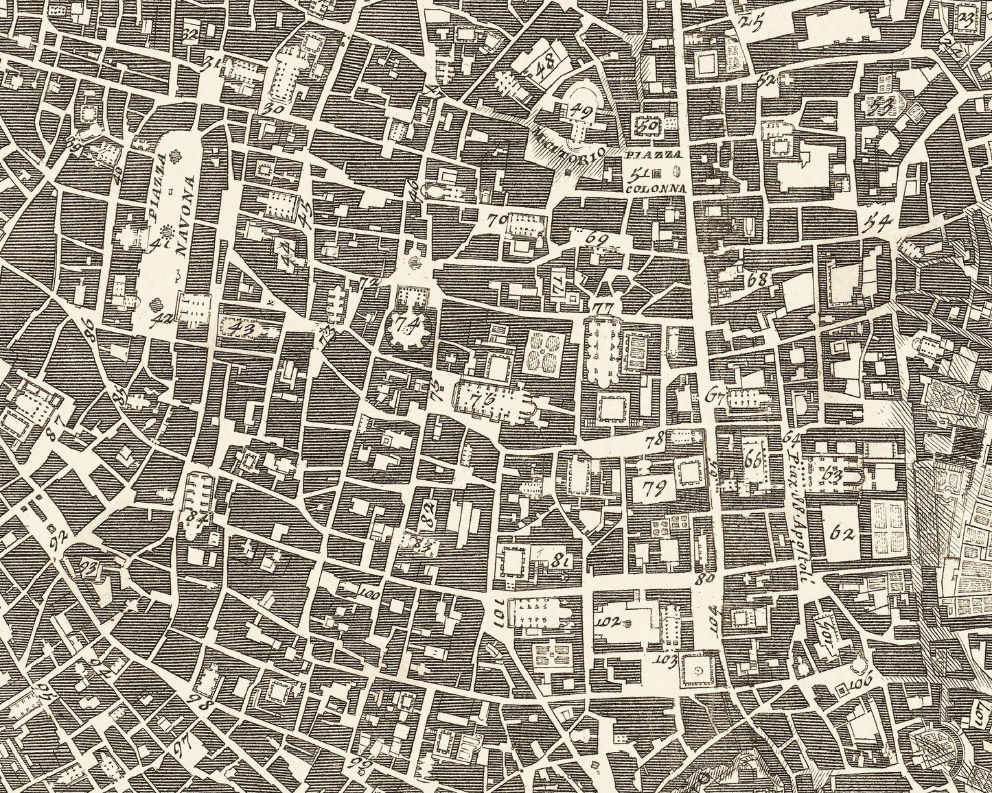 BEAUTIFUL Old Map of ROME 1748 Nolli & Piranesi