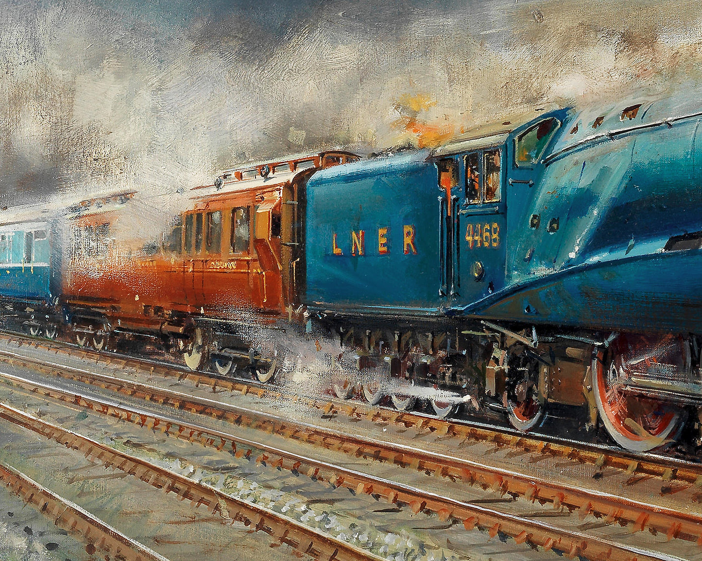 Superb LNER MALLARD speed record holder print - by Terence Cuneo