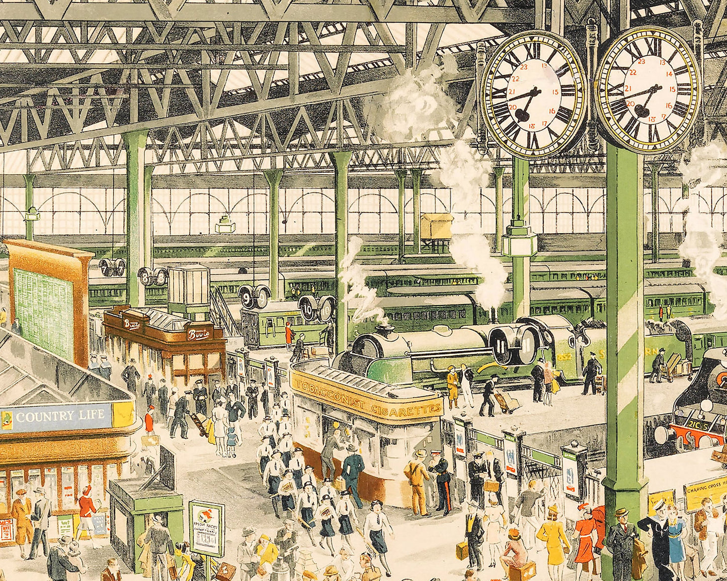 WATERLOO Railway Station London Centenary Print by Helen McKie