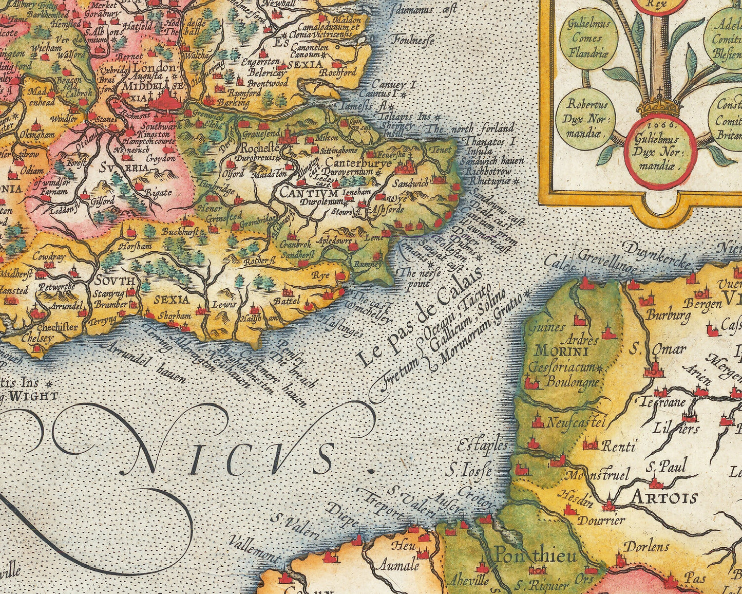 Old map of ENGLAND & IRELAND 1605 by Abraham Ortelius and Virents