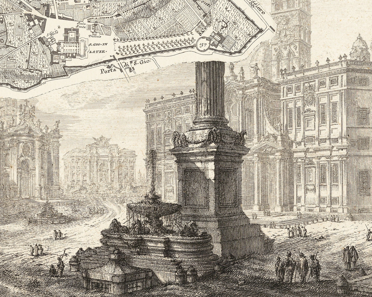 BEAUTIFUL Old Map of ROME 1748 Nolli & Piranesi