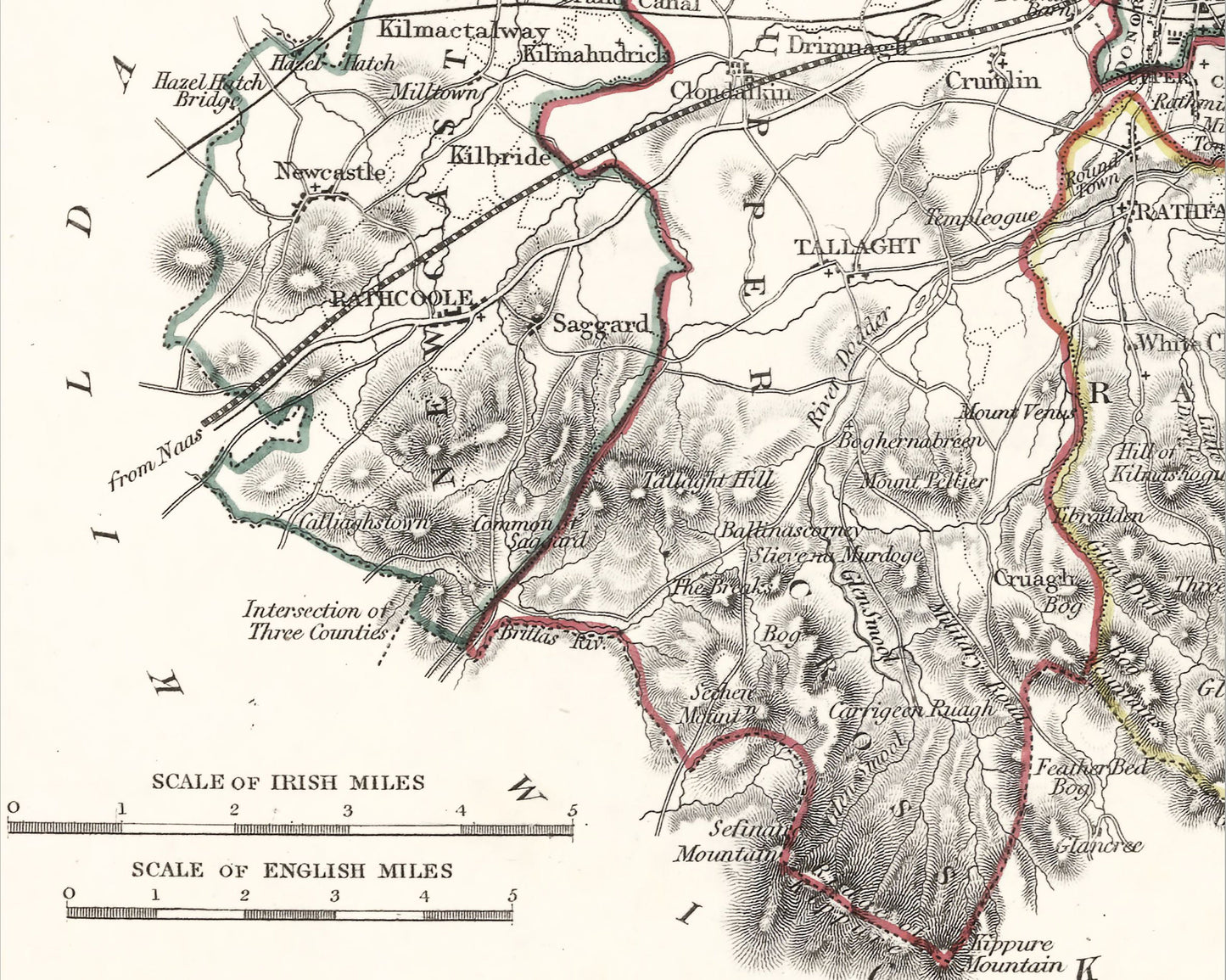 County DUBLIN 1846 by Creighton - Antique Irish Reproduction Map