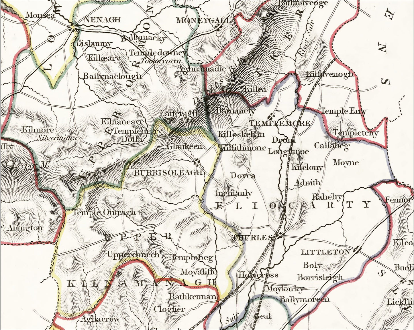 County TIPPERARY 1846 by Creighton - Antique Irish Reproduction Map