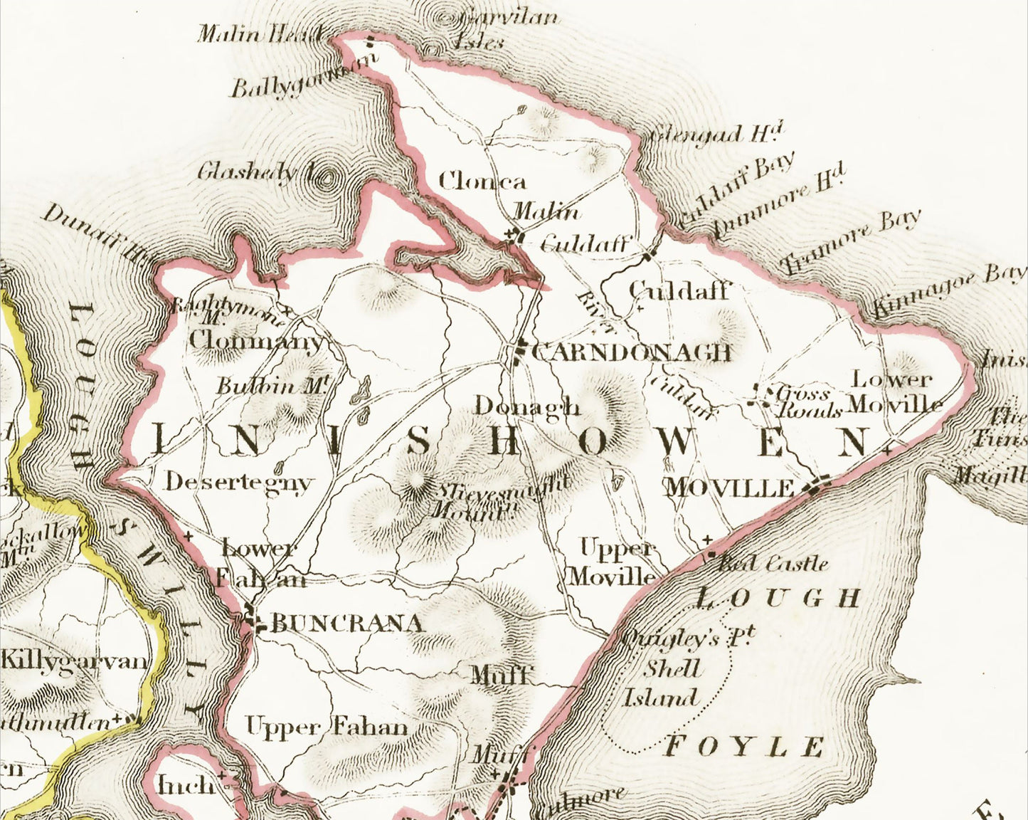 County DONEGAL 1846 by Creighton - Antique Irish Reproduction Map