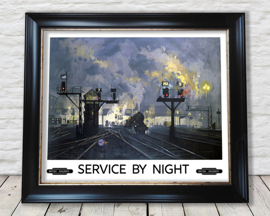 BRITISH RAILWAYS 'Service by Night' by David Shephard 1955