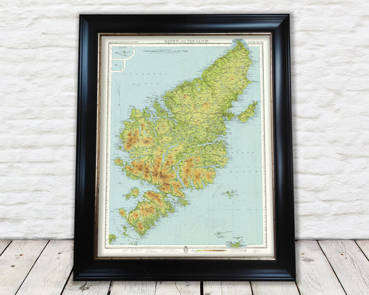 Bartholomew's HARRIS and LEWIS Map 1935 - Stornaway, Callanish - Exceptional quality 230gsm - Framed Unframed - FREE standard delivery