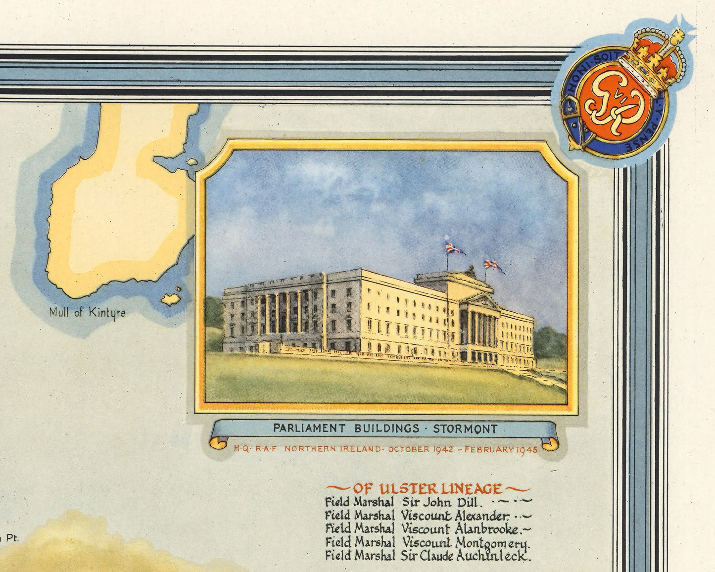 Old NORTHERN IRELAND Map by Ernest Clegg - Down Armagh Antrim Tyrone