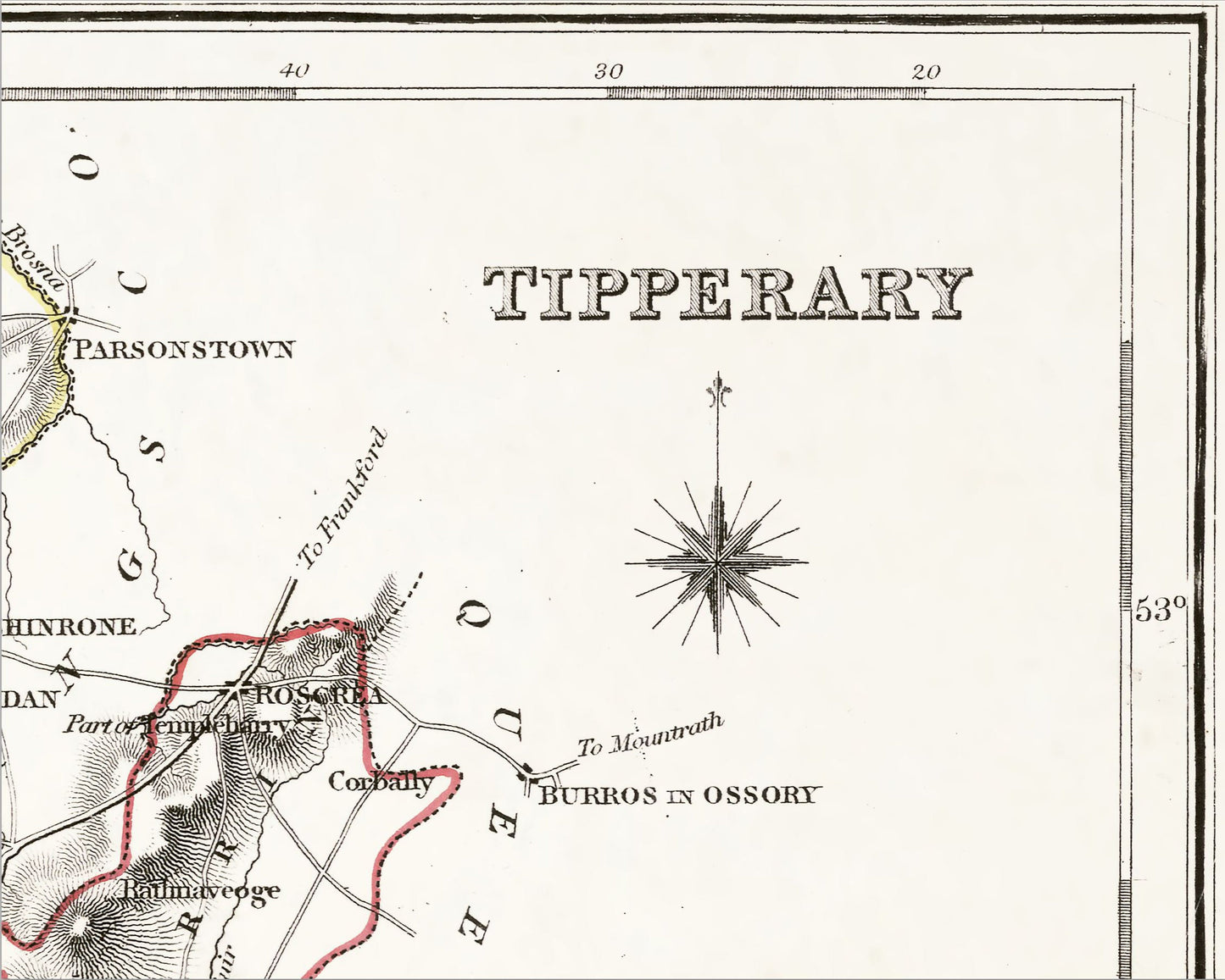 County TIPPERARY 1846 by Creighton - Antique Irish Reproduction Map