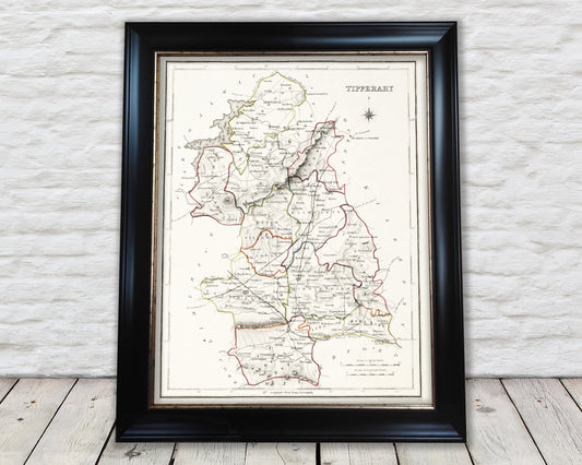 County TIPPERARY 1846 by Creighton - Antique Irish Reproduction Map