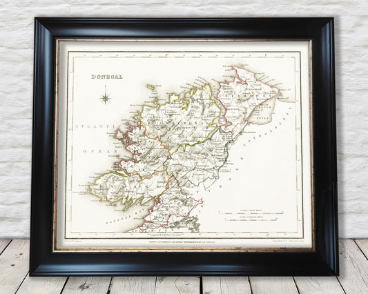 County DONEGAL 1846 by Creighton - Antique Irish Reproduction Map