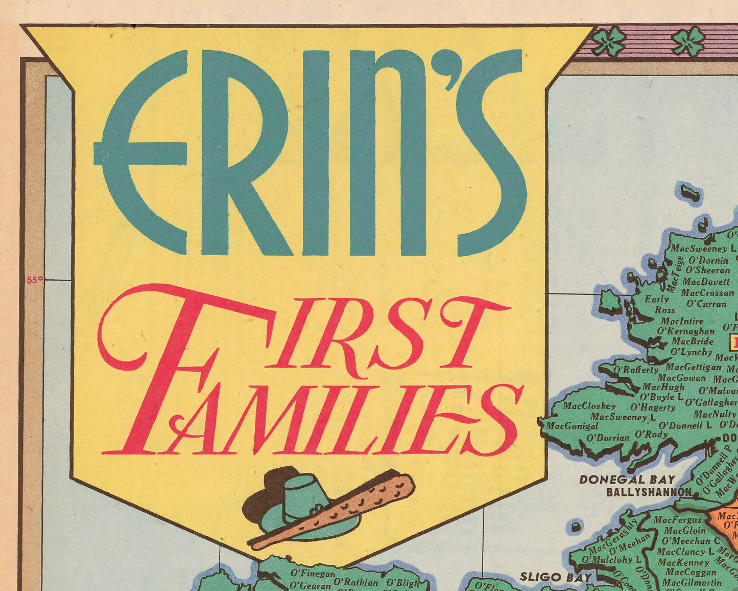 Erins First Families, IRISH ancestry map 1946