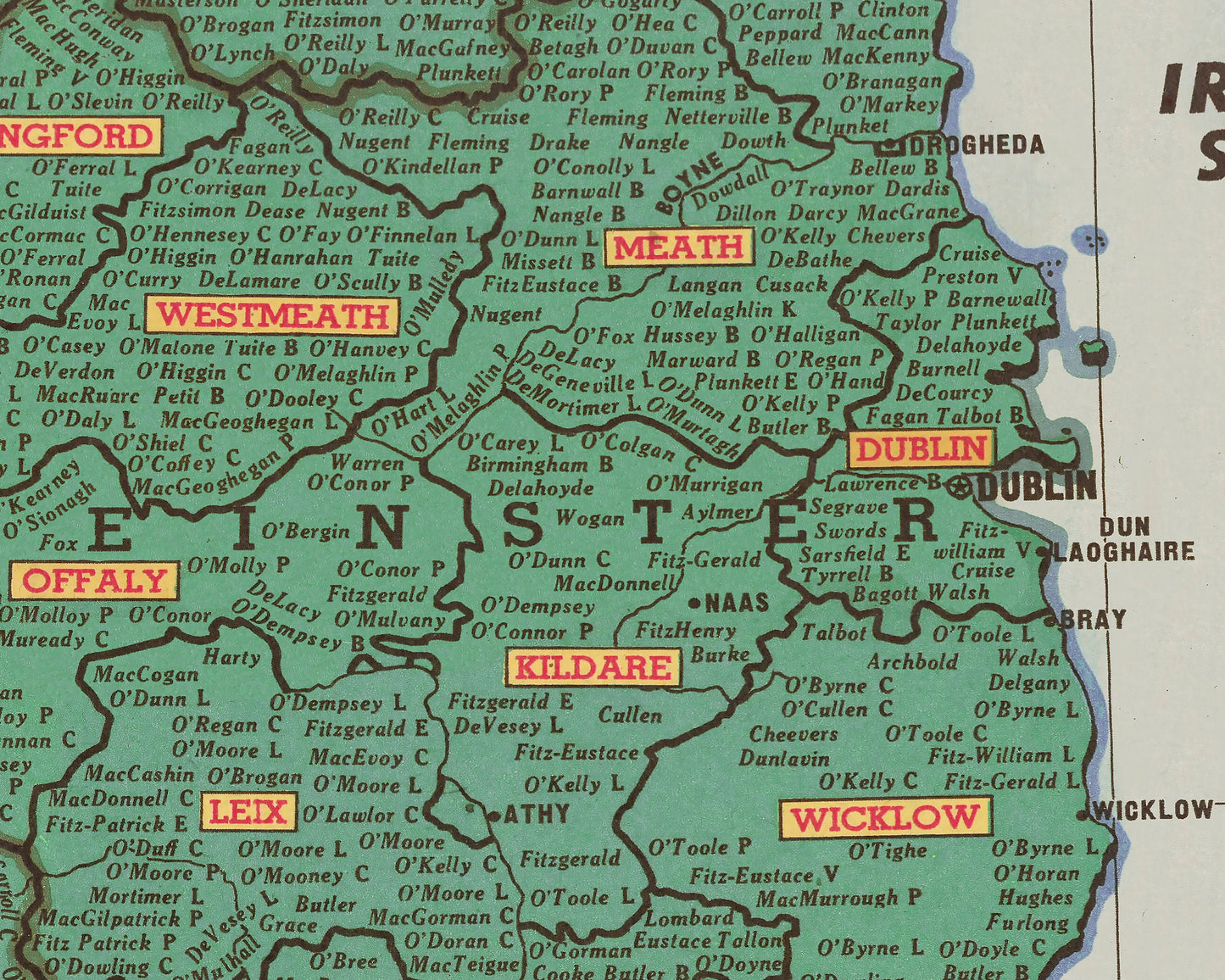 Erins First Families, IRISH ancestry map 1946