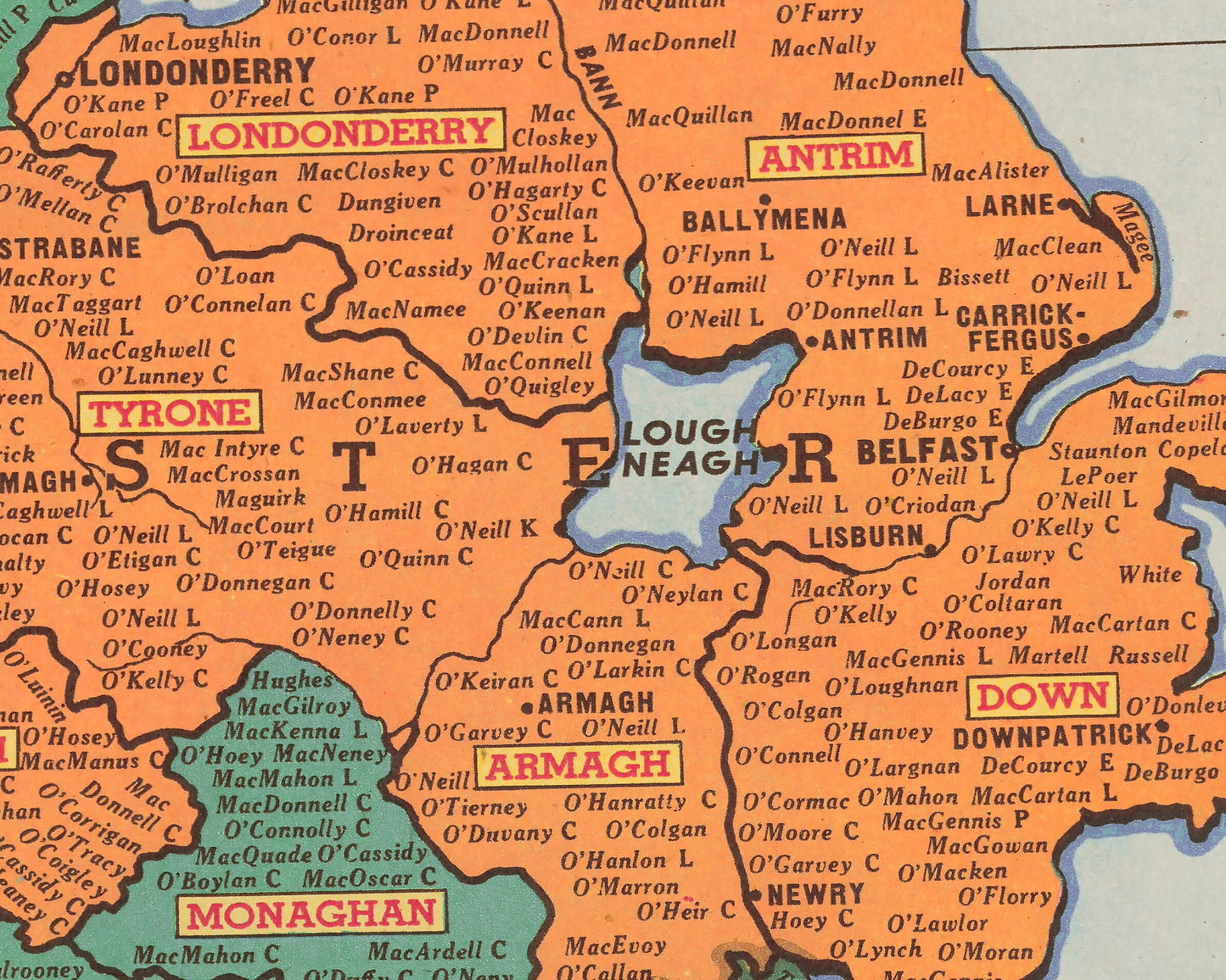 Erins First Families, IRISH ancestry map 1946