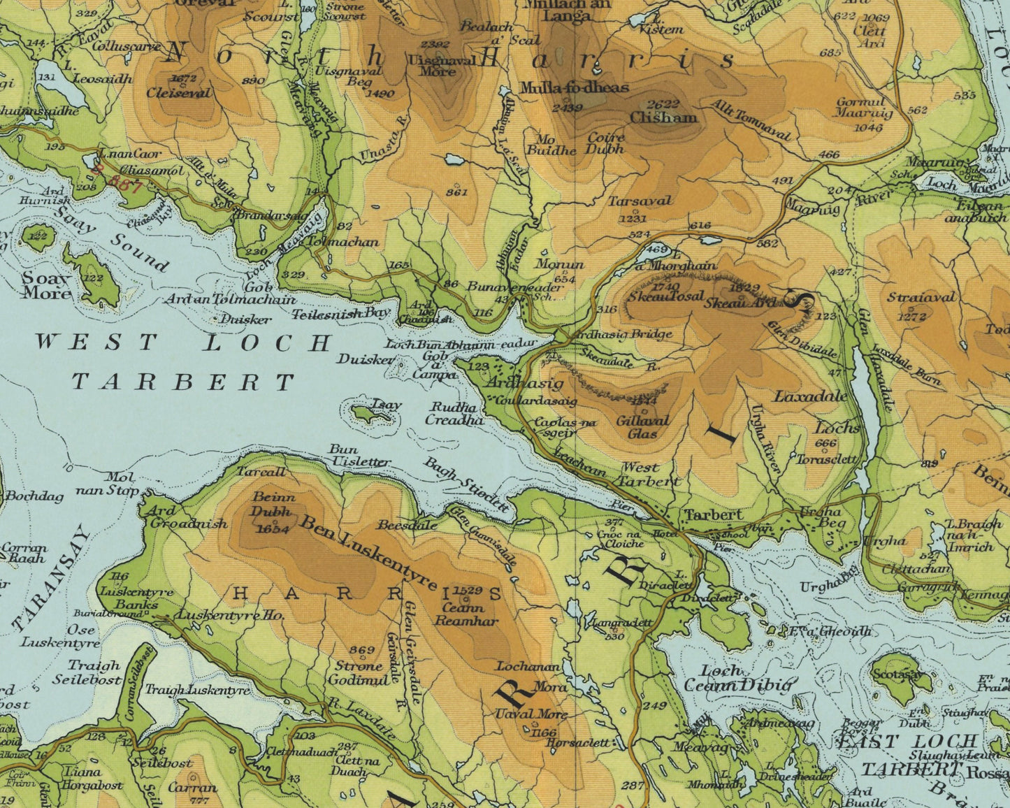 Bartholomew's HARRIS and LEWIS Map 1935 - Stornaway, Callanish - Exceptional quality 230gsm - Framed Unframed - FREE standard delivery