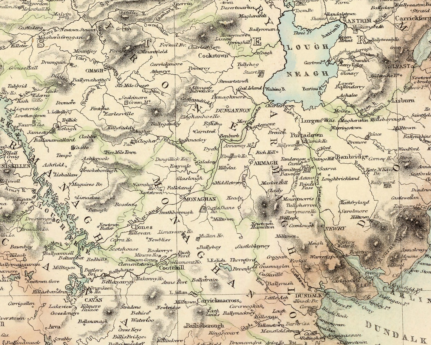 Fullarton Map of Old Ireland 1872 - Dublin, Belfast, Armagh, Cork