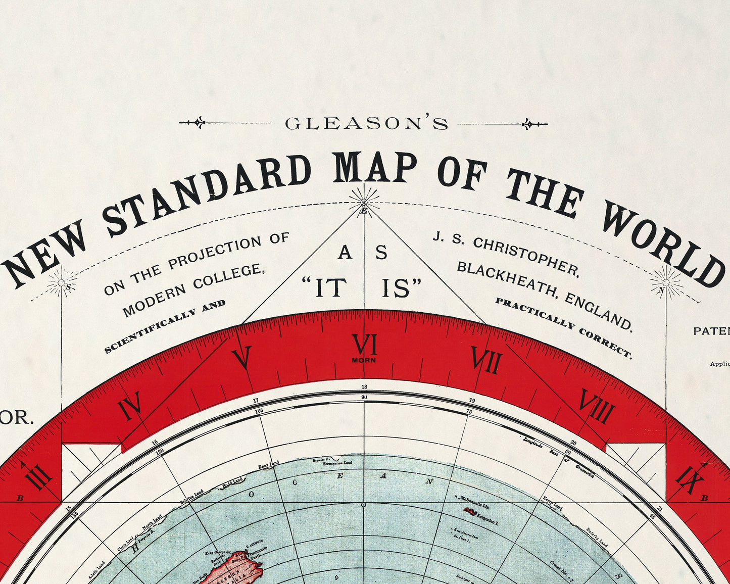 Gleason's FLAT EARTH Map of the World 1892 - Scientifically Correct!