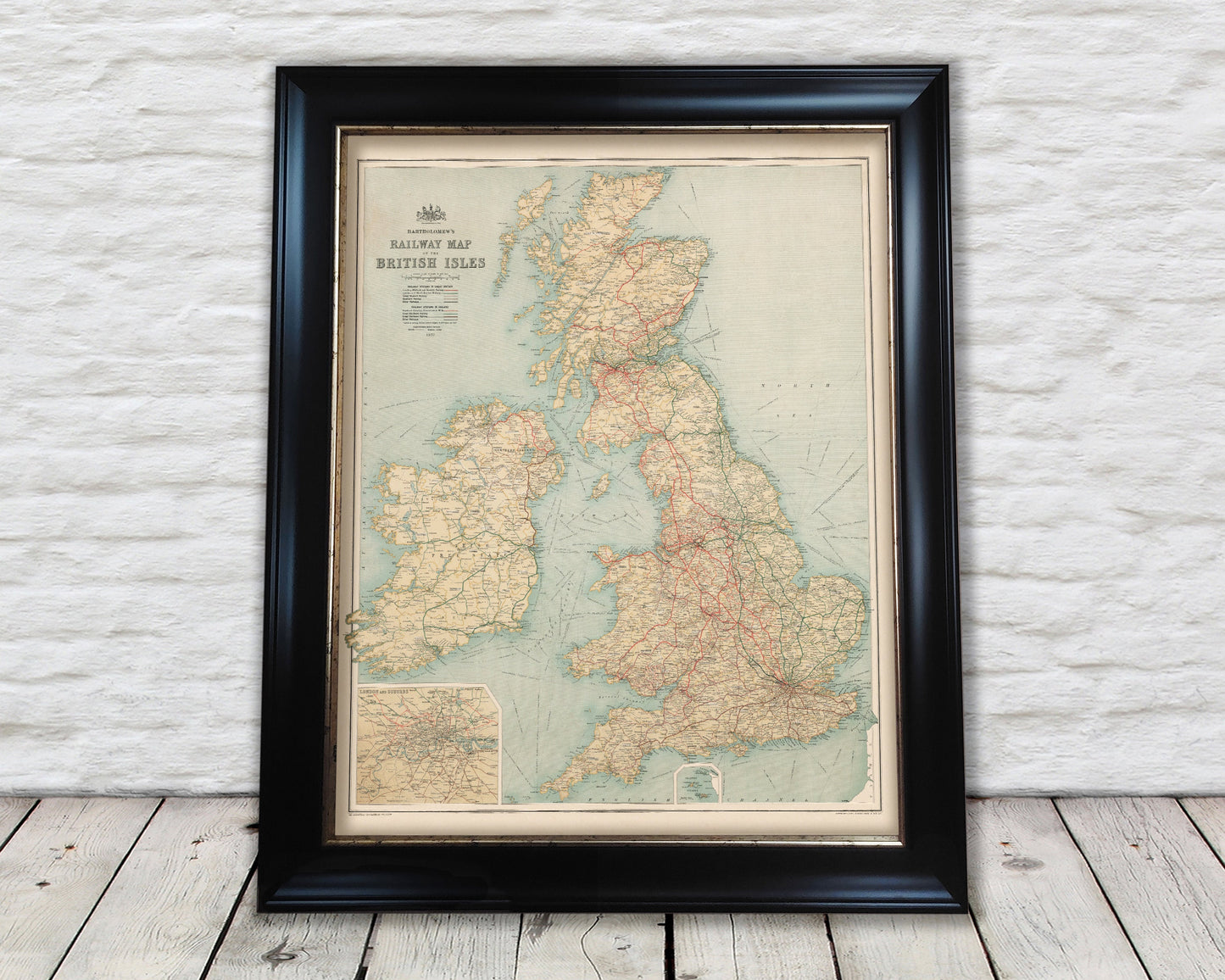 Rare Bartholomew's RAILWAY Map of the British Isles 1927