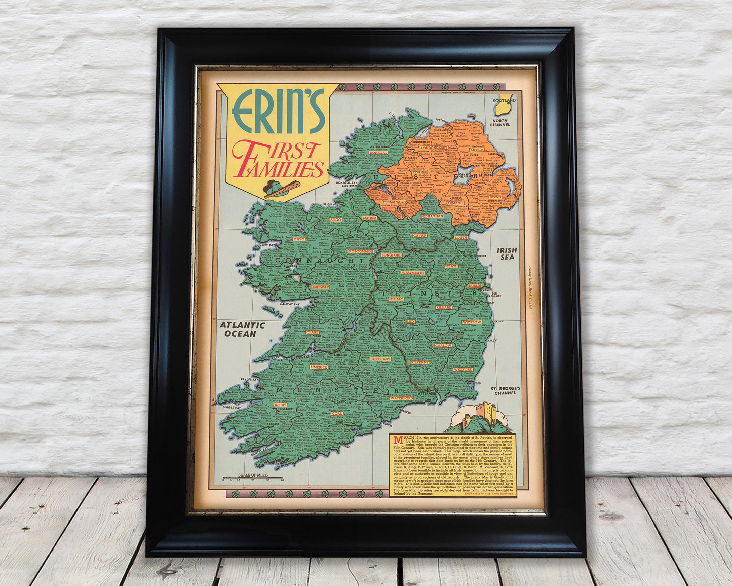 Erins First Families, IRISH ancestry map 1946