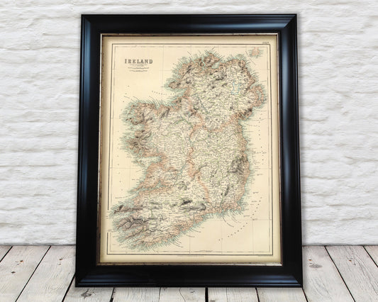 Fullarton Map of Old Ireland 1872 - Dublin, Belfast, Armagh, Cork