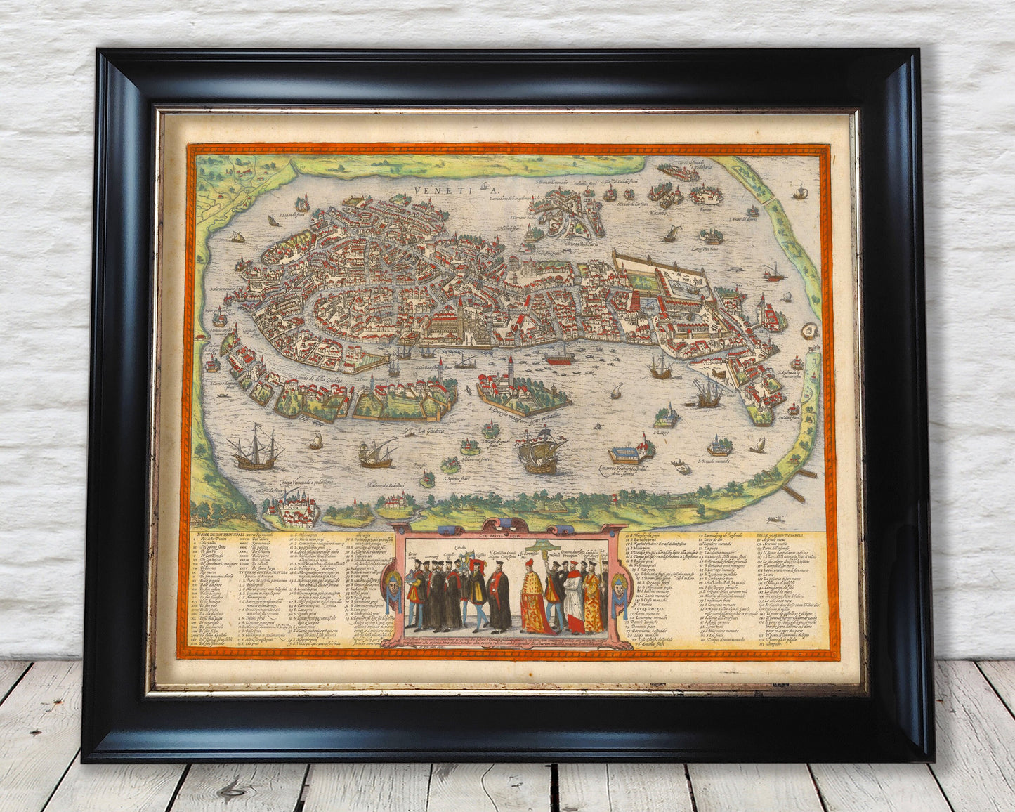 Superb Old VENICE Map 1572 by Braun and Hogenberg - Venezia, Burano