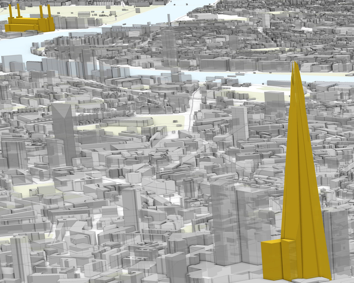 LONDON from the East print - The Gherkin The Shard Tower of London