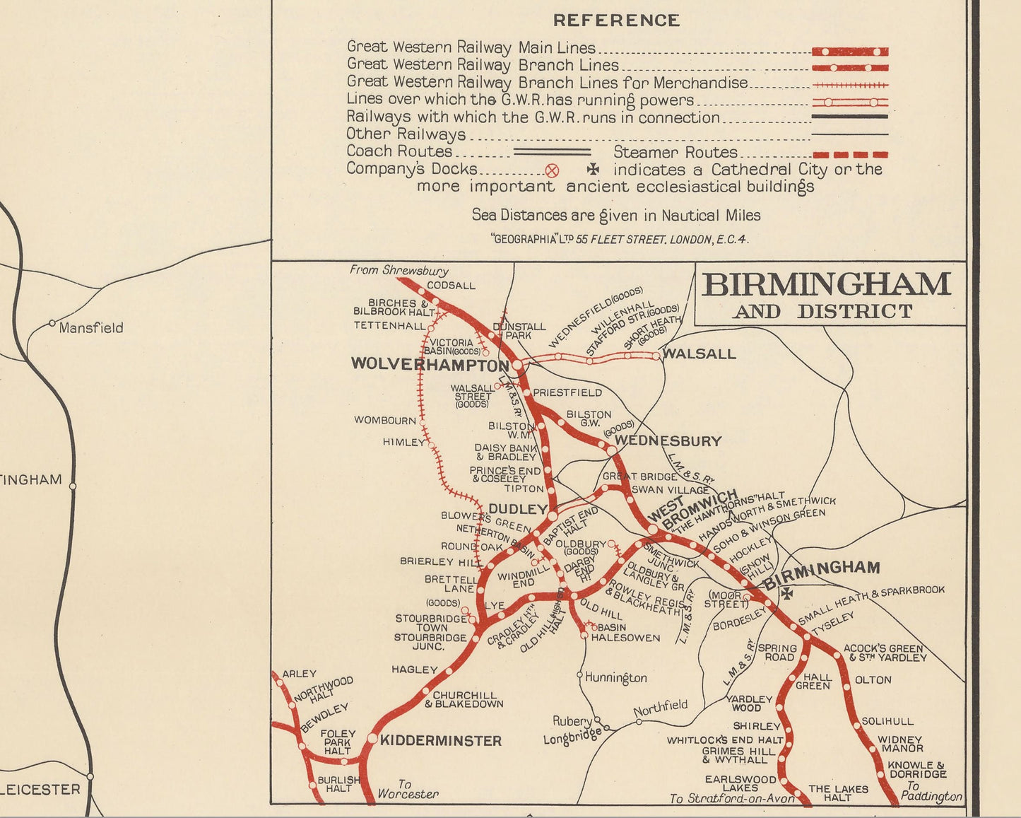 Superb Map of Old Great Western Railway 1950 West Country, South Wales