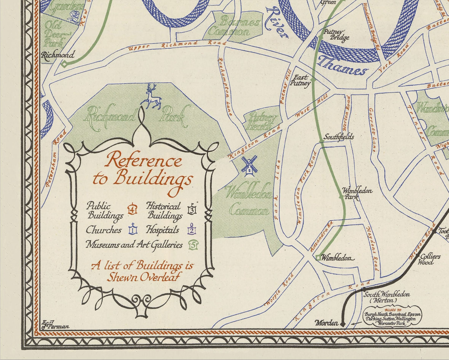 Charming LONDON UNDERGROUND Map 1928 Perman