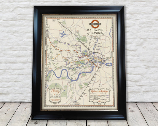 Charming LONDON UNDERGROUND Map 1928 Perman