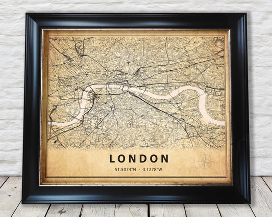 LONDON vintage map style print - Special Memories, Perfect Gift