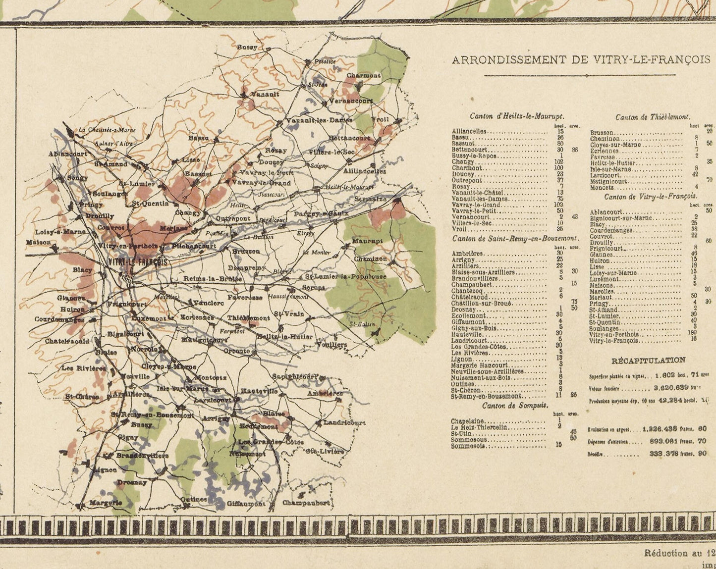 Old CHAMPAGNE Map 1882, wine map, vinicole and winemaking