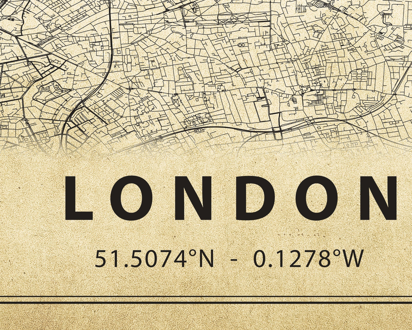 LONDON vintage map style print - Special Memories, Perfect Gift