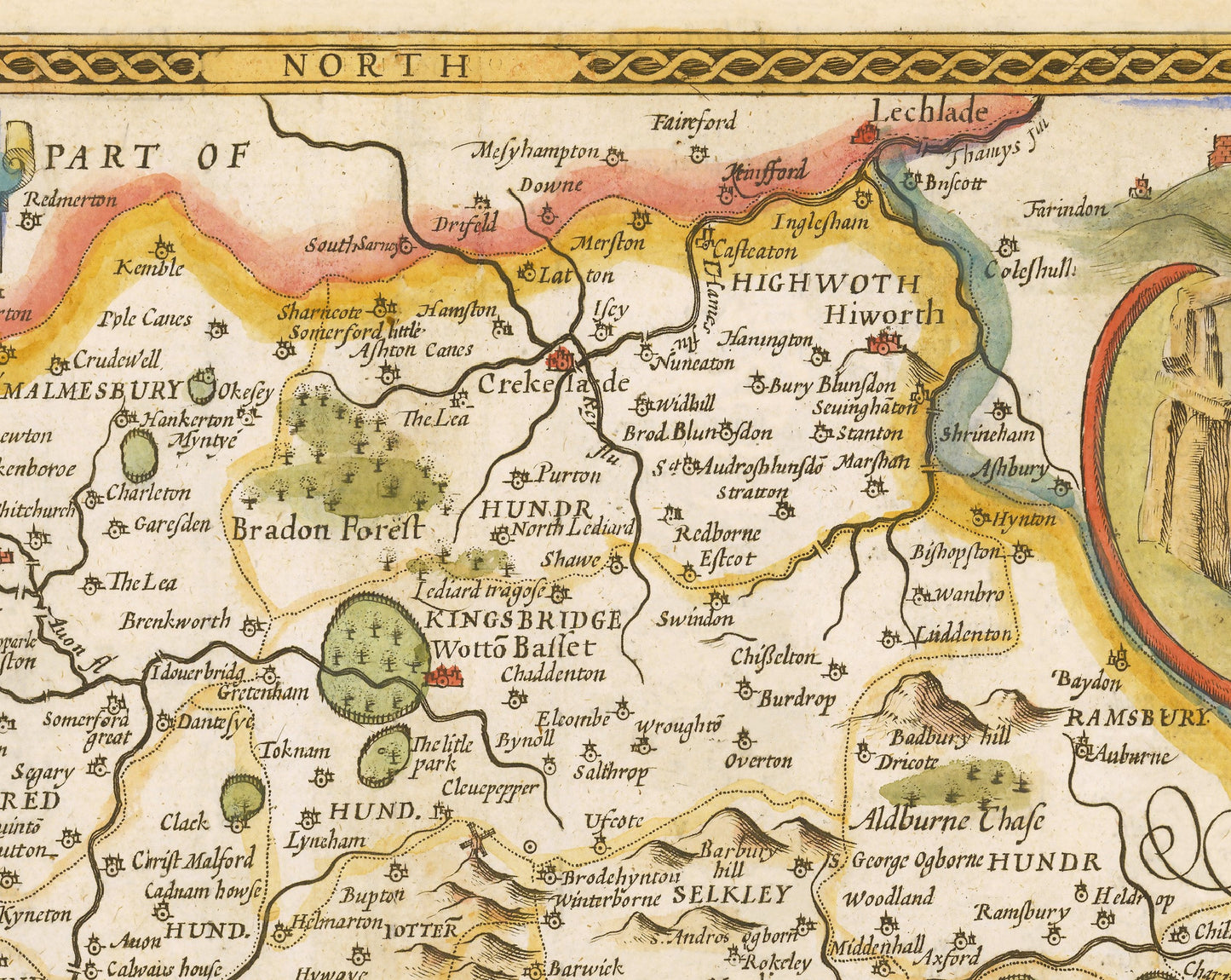 Old WILTSHIRE Map John Speed 1676 Salisbury Stonehenge Swindon