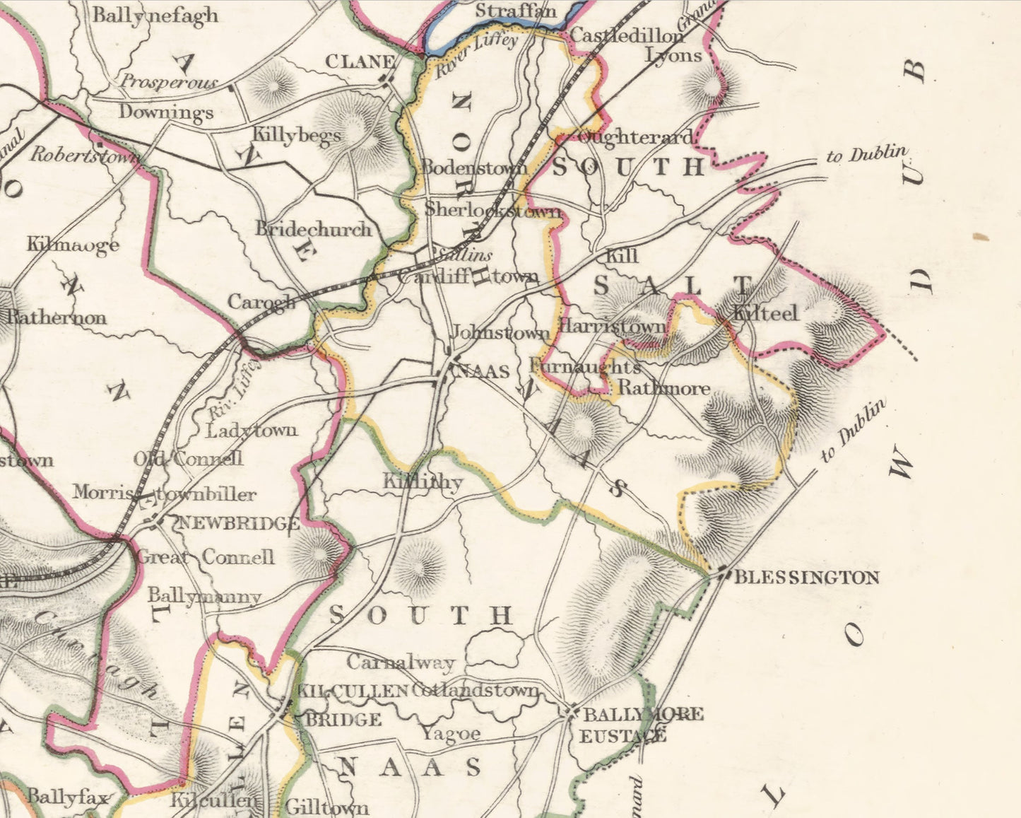 County KILDARE 1846 by Creighton - Antique Irish Reproduction Map
